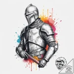 Tattoo sketch soldier with a knight, concept… – tattoo sketch (№1756132143_0, 25.08.2025 14:29) — tattoovalue.net