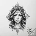 Tattoo sketch blessed portrayal – tattoo sketch (№1756132535_0, 25.08.2025 14:35) — tattoovalue.net