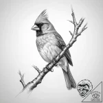 Tattoo sketch northern cardinal – tattoo sketch (№1756133534_0, 25.08.2025 14:52) — tattoovalue.net