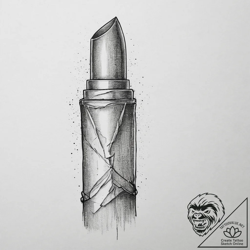 Tattoo sketch lipstick tattoo, concept art fo... - tattoo sketch (№1756135308_0, 25.08.2025 15:21) — tattoovalue.net