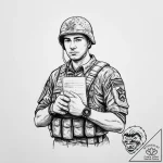 Tattoo sketch soldier with a document, tattoo… – tattoo sketch (№1756136291_0, 25.08.2025 15:38) — tattoovalue.net