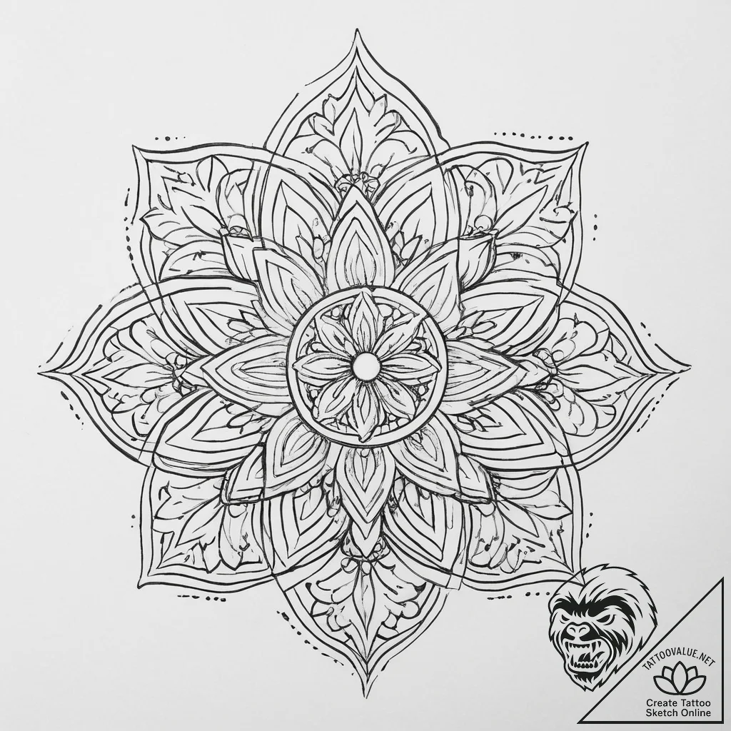 Tattoo sketch bellflower flower, ink illustra... - tattoo sketch (№1756136684_0, 25.08.2025 15:44) — tattoovalue.net