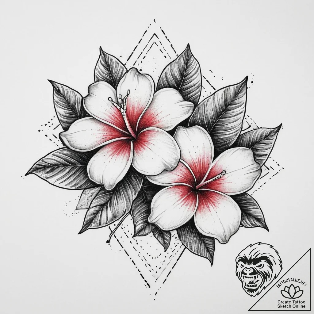 Tattoo sketch plumeria, artistic tattoo sketc... - tattoo sketch (№1756137282_0, 25.08.2025 15:54) — tattoovalue.net