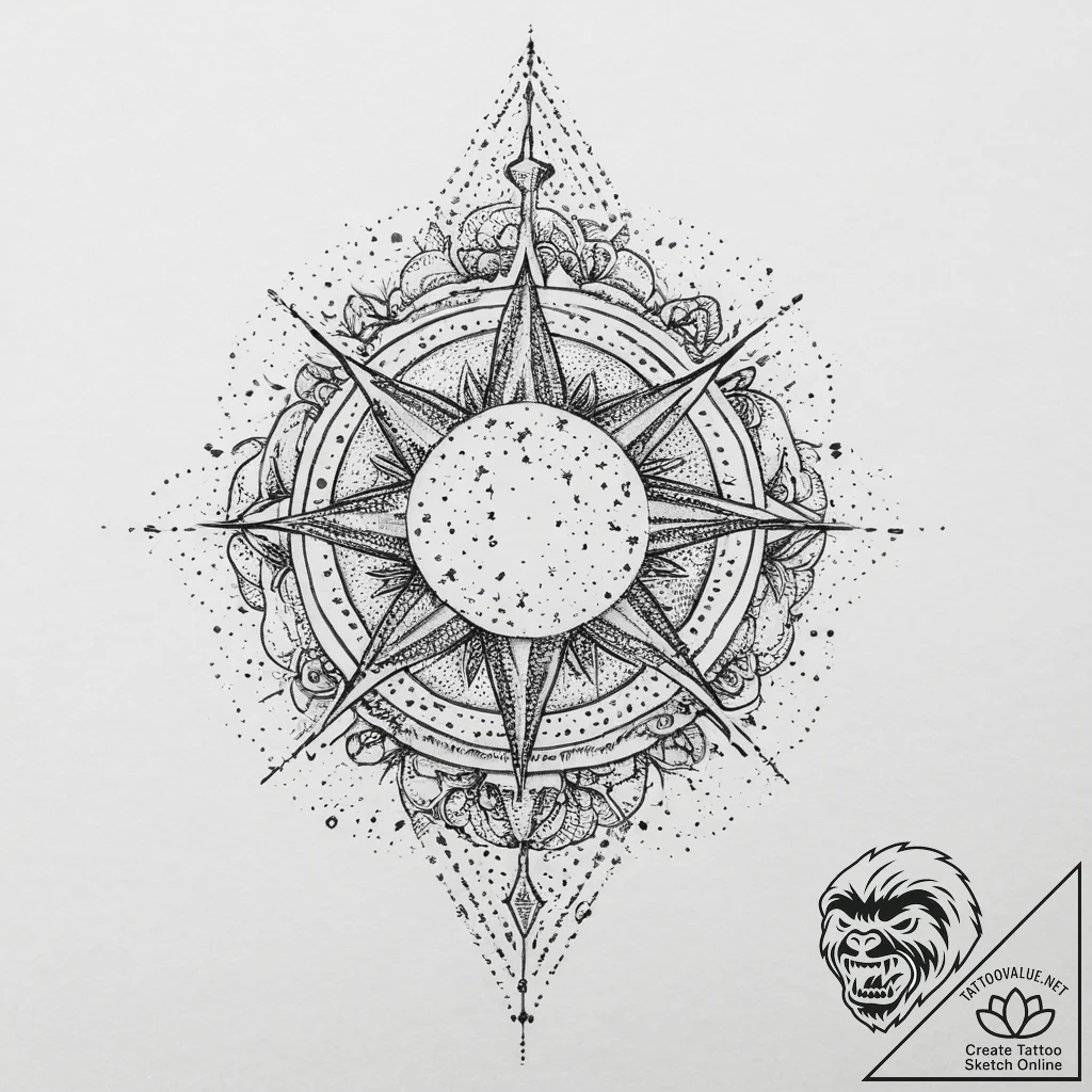 Tattoo sketch cosmic cosmos, artistic tattoo... - tattoo sketch (№1756137677_0, 25.08.2025 16:01) — tattoovalue.net