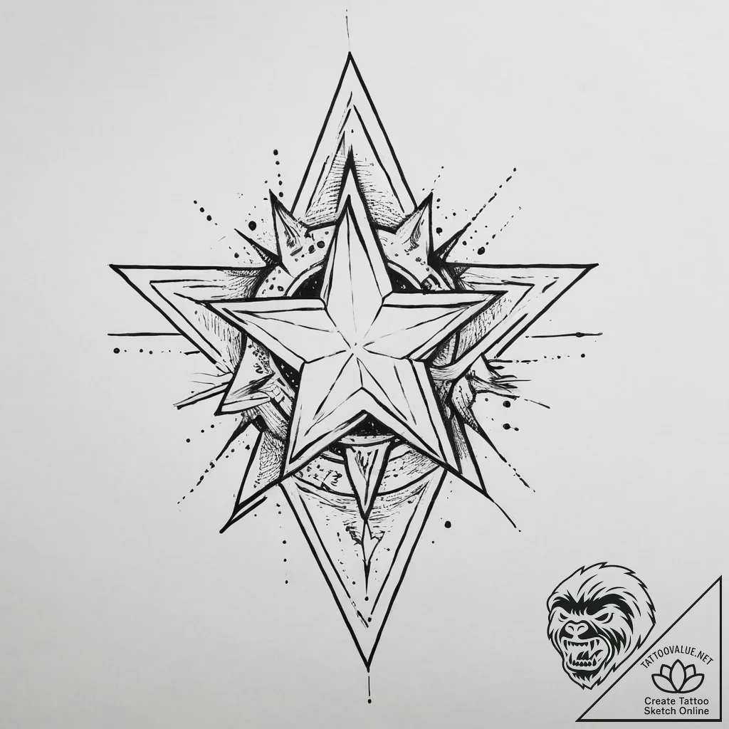 Tattoo sketch thief's stars, artistic tattoo... - tattoo sketch (№1756139257_0, 25.08.2025 16:27) — tattoovalue.net