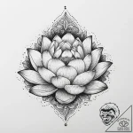 Tattoo sketch lotus flower with a quote, tatt… – tattoo sketch (№1756140458_0, 25.08.2025 16:47) — tattoovalue.net