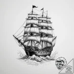 Tattoo sketch pirate ship sail, artistic tatt… – tattoo sketch (№1756140851_0, 25.08.2025 16:54) — tattoovalue.net