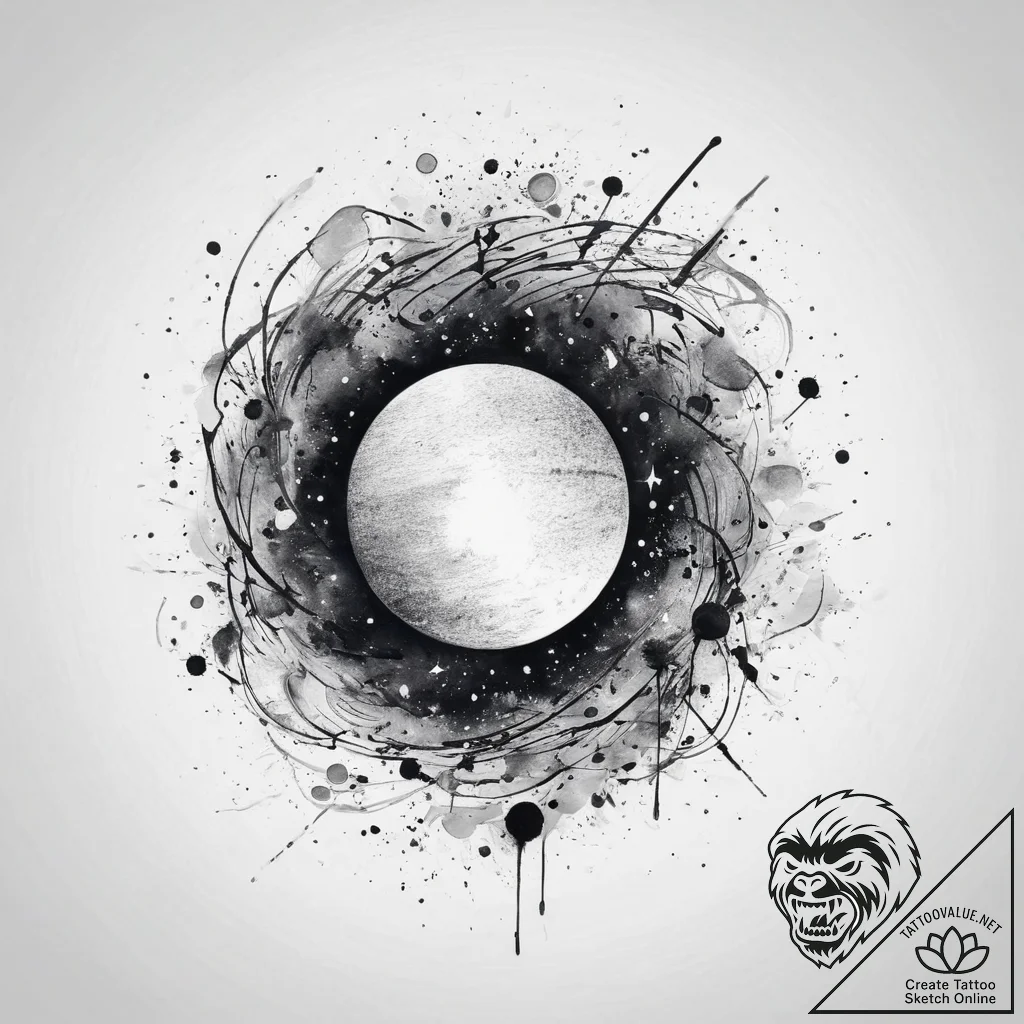 Tattoo sketch cosmic universe, tattoo line ar... - tattoo sketch (№1756141048_0, 25.08.2025 16:57) — tattoovalue.net