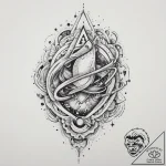 Tattoo sketch cosmic existence, tattoo sketch… – tattoo sketch (№1756141638_0, 25.08.2025 17:07) — tattoovalue.net