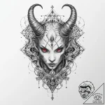 Tattoo sketch tiefling, tattoo drawing outlin… – tattoo sketch (№1756142828_0, 25.08.2025 17:27) — tattoovalue.net