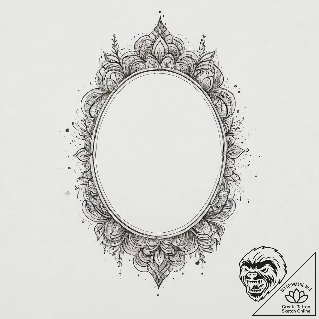 Tattoo sketch mirror, tattoo flash sheet desi... - tattoo sketch (№1756144223_0, 25.08.2025 17:50) — tattoovalue.net