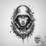 Tattoo sketch soldier with a lock, artistic t… – tattoo sketch (№1756144619_0, 25.08.2025 17:56) — tattoovalue.net