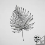 Tattoo sketch palm leaf – tattoo sketch (№1756145014_0, 25.08.2025 18:03) — tattoovalue.net