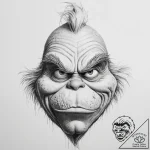 Tattoo sketch the grinch with a face – tattoo sketch (№1756146795_0, 25.08.2025 18:33) — tattoovalue.net