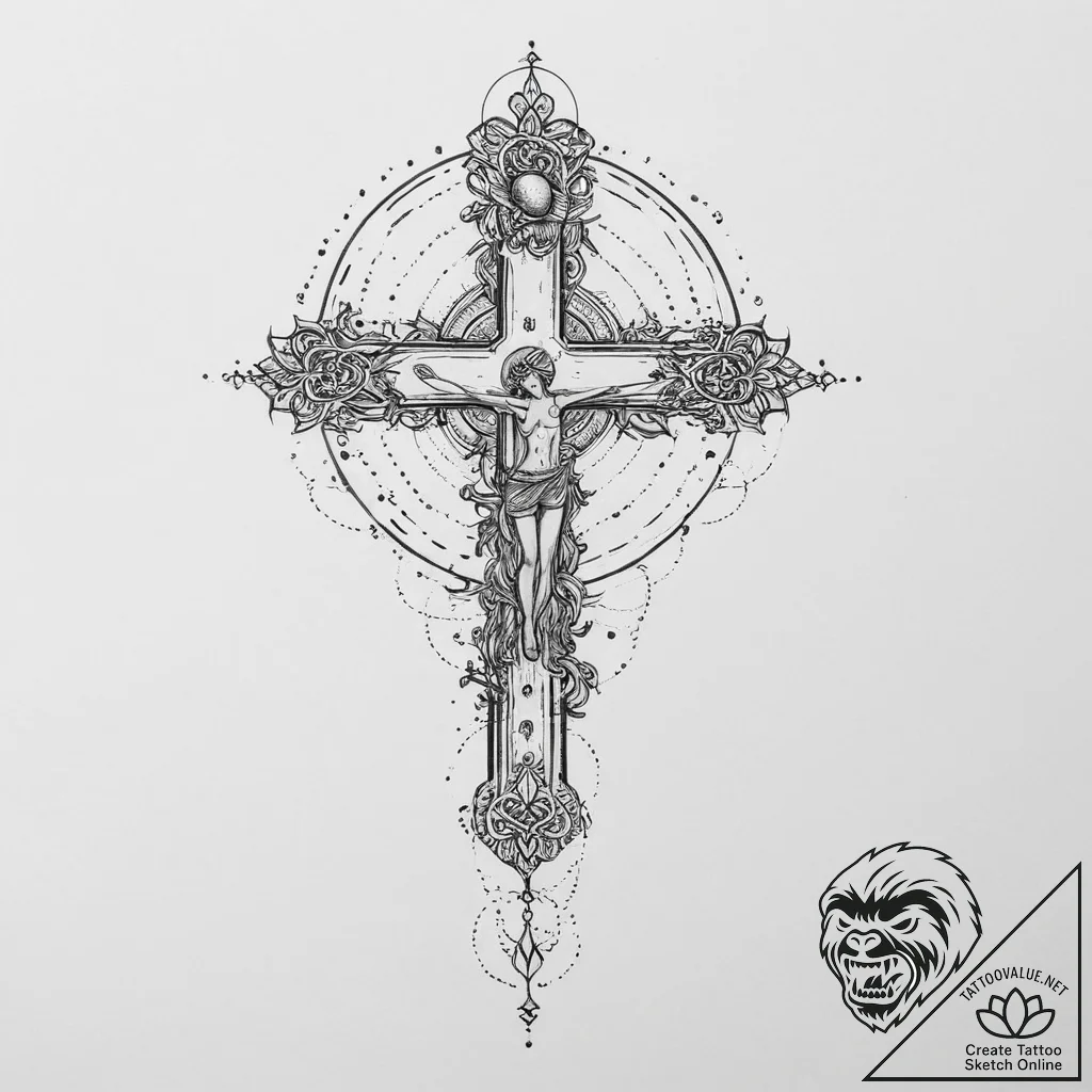 Tattoo sketch cosmic person, tattoo line art,... - tattoo sketch (№1756147384_0, 25.08.2025 18:43) — tattoovalue.net