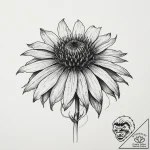 Tattoo sketch echinacea, tattoo drawing outli… – tattoo sketch (№1756147776_0, 25.08.2025 18:49) — tattoovalue.net
