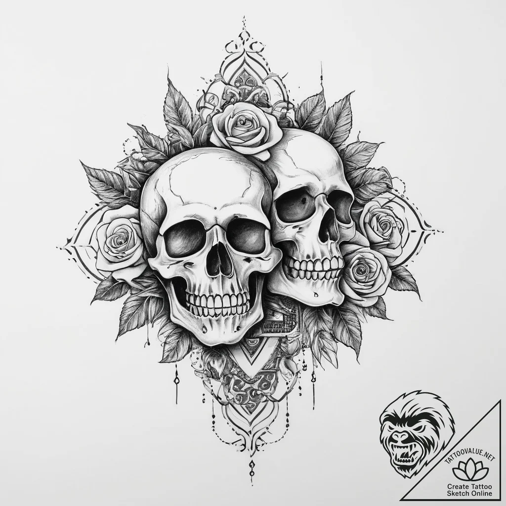 Tattoo sketch a symbolic emotion, artistic ta... - tattoo sketch (№1756148365_0, 25.08.2025 18:59) — tattoovalue.net