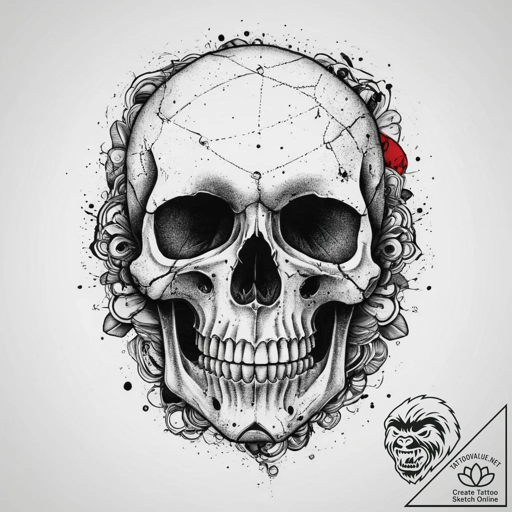 Tattoo sketch sketch эскиз черепа, tattoo dra... - tattoo sketch (№1756148764_0, 25.08.2025 19:06) — tattoovalue.net