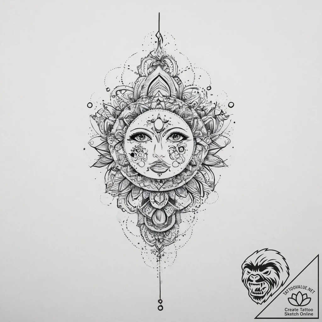 Tattoo sketch cosmic presence, tattoo sketch... - tattoo sketch (№1756149363_0, 25.08.2025 19:16) — tattoovalue.net