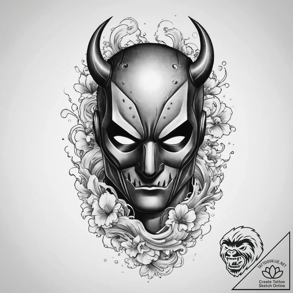 Tattoo sketch deadpool mask, concept art for... - tattoo sketch (№1756149571_0, 25.08.2025 19:19) — tattoovalue.net