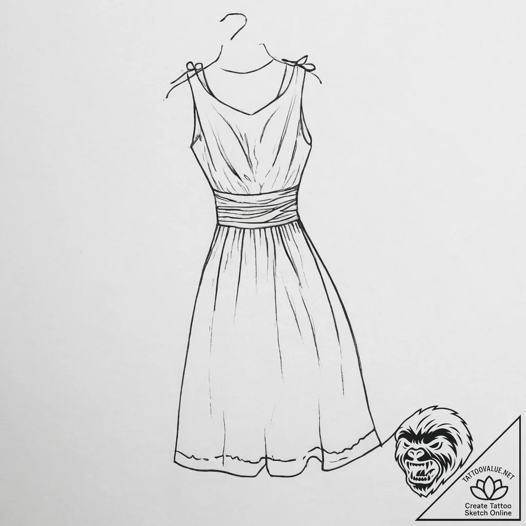 Tattoo sketch bridesmaid dress with a quote - tattoo sketch (№1756150372_0, 25.08.2025 19:32) — tattoovalue.net