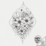 Tattoo sketch constellation with flowers, ink… – tattoo sketch (№1756151983_0, 25.08.2025 19:59) — tattoovalue.net