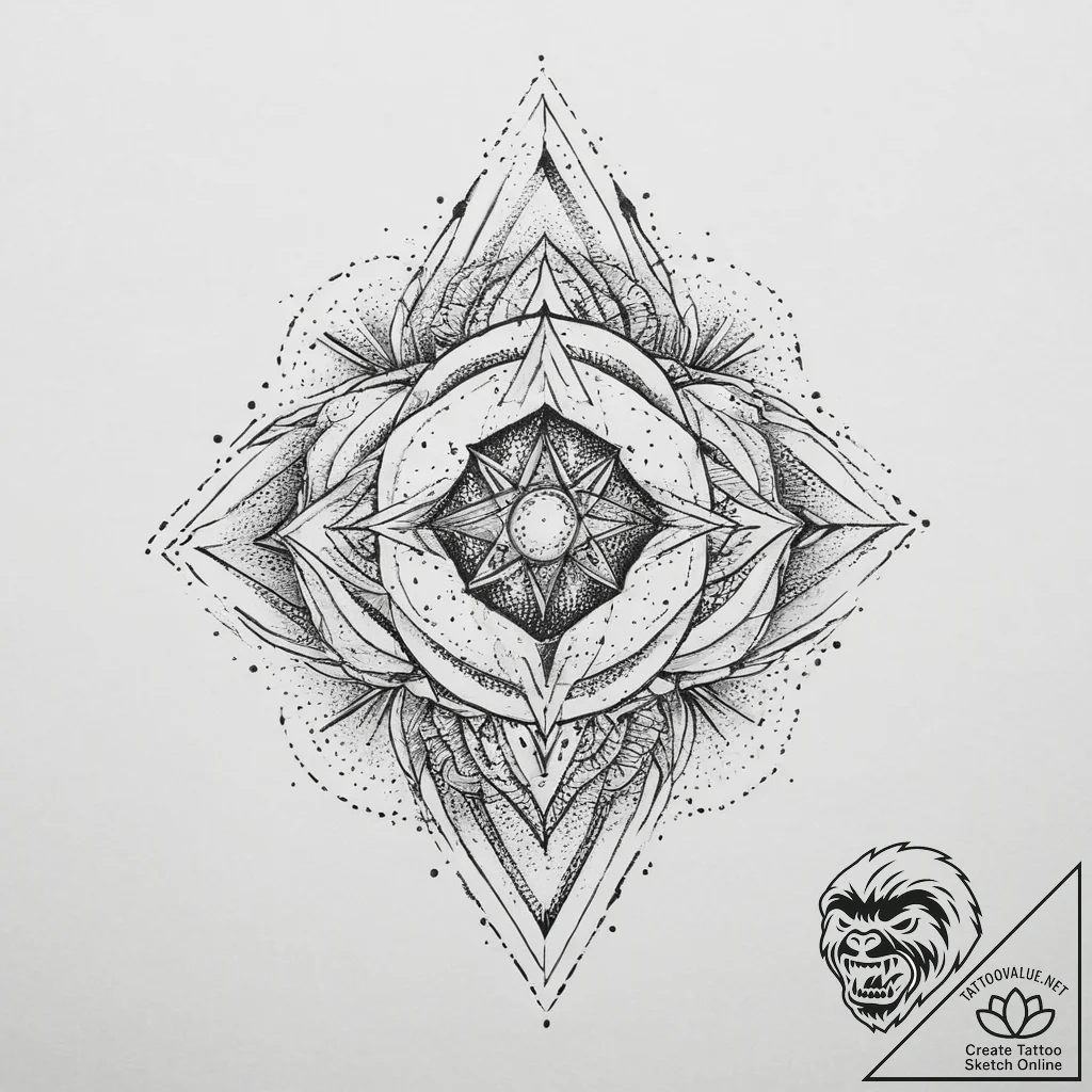Tattoo sketch cosmic foundation, concept art... - tattoo sketch (№1756155391_0, 25.08.2025 20:56) — tattoovalue.net
