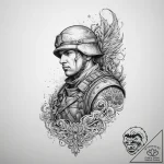 Tattoo sketch soldier with a brush, tattoo sk… – tattoo sketch (№1756155792_0, 25.08.2025 21:03) — tattoovalue.net