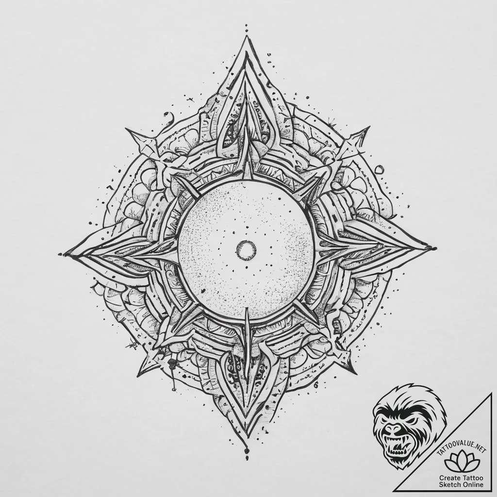 Tattoo sketch cosmic soil, ink illustration f... - tattoo sketch (№1756157989_0, 25.08.2025 21:39) — tattoovalue.net