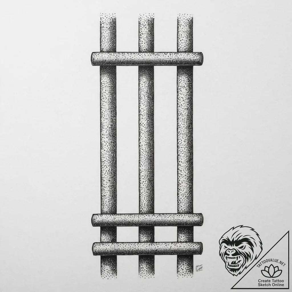 Tattoo sketch prison bars, artistic tattoo sk... - tattoo sketch (№1756158186_0, 25.08.2025 21:43) — tattoovalue.net