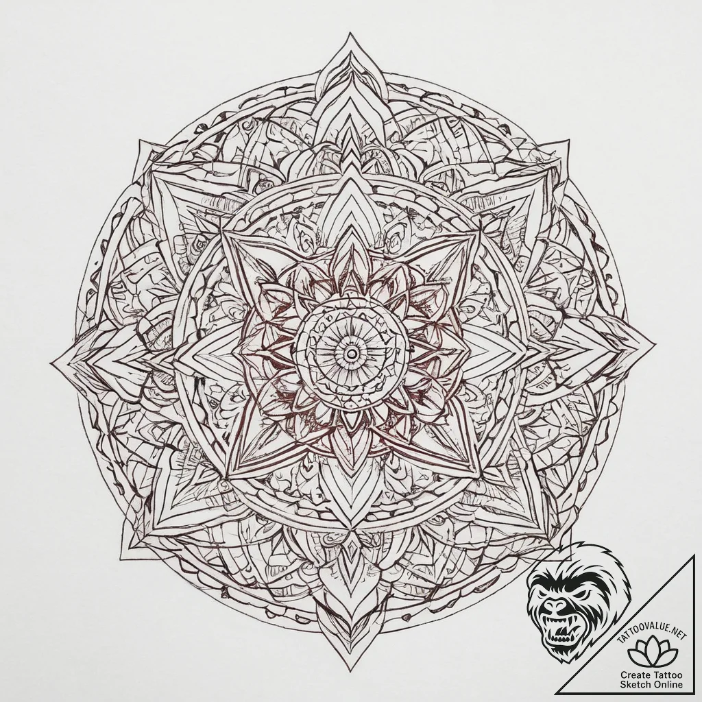 Tattoo sketch red, concept art for tattoo, ge... - tattoo sketch (№1756158798_0, 25.08.2025 21:53) — tattoovalue.net
