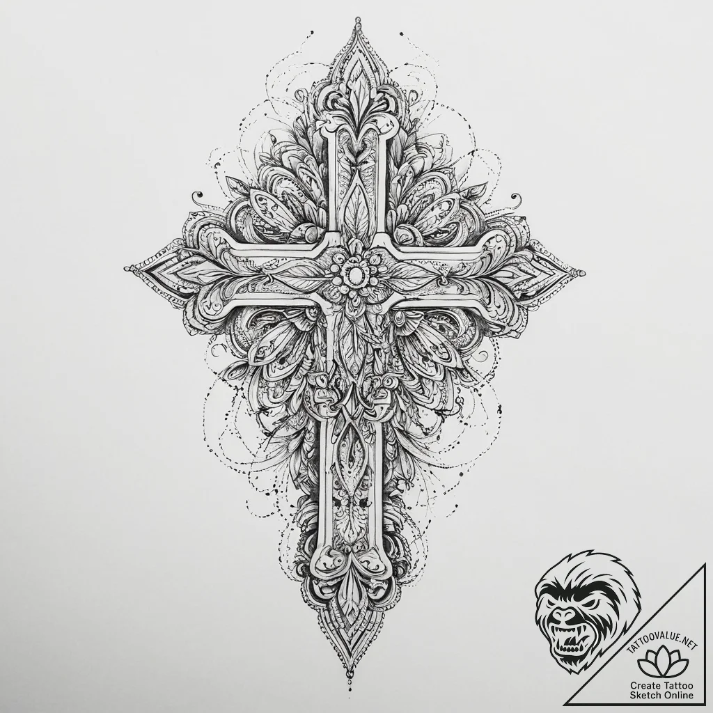 Tattoo sketch cotton branch, ink illustration... - tattoo sketch (№1756159003_0, 25.08.2025 21:56) — tattoovalue.net