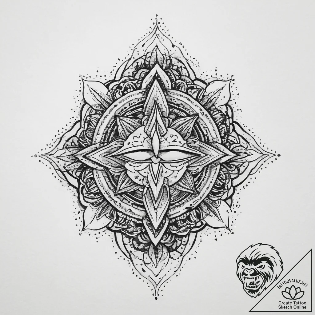 Tattoo sketch sacred representation, tattoo d... - tattoo sketch (№1756161209_0, 25.08.2025 22:33) — tattoovalue.net
