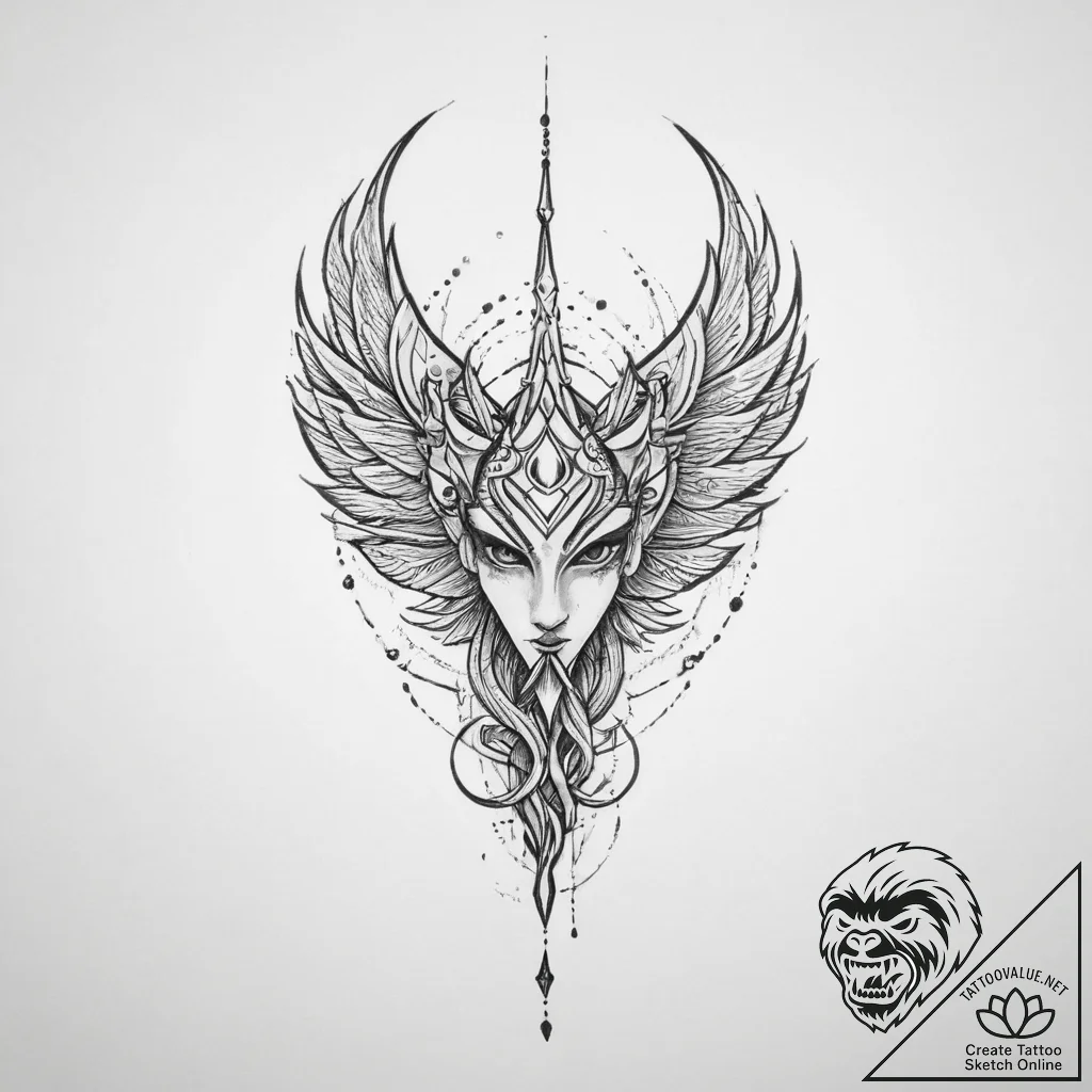 Tattoo sketch mythical tattoo, ink illustrati... - tattoo sketch (№1756161410_0, 25.08.2025 22:36) — tattoovalue.net