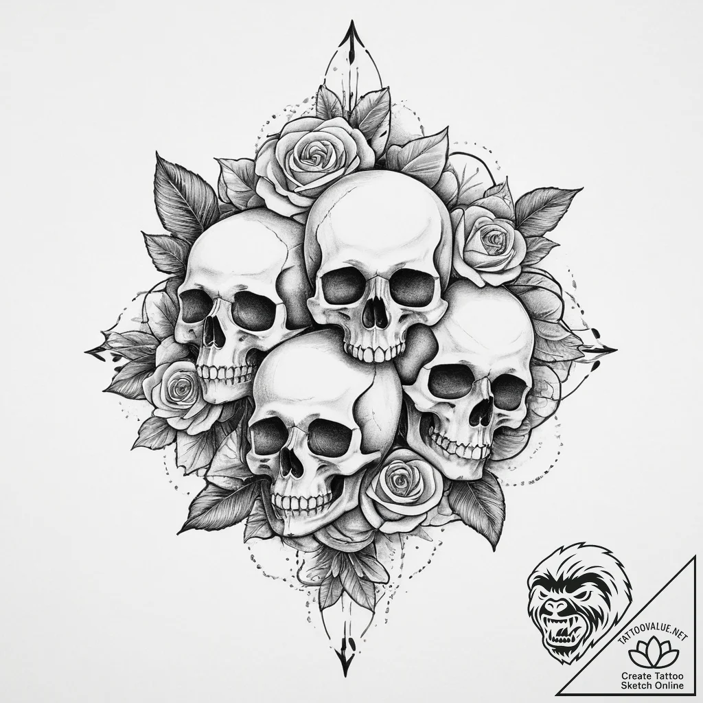 Tattoo sketch hands with a brush, tattoo sket... - tattoo sketch (№1756162218_0, 25.08.2025 22:50) — tattoovalue.net