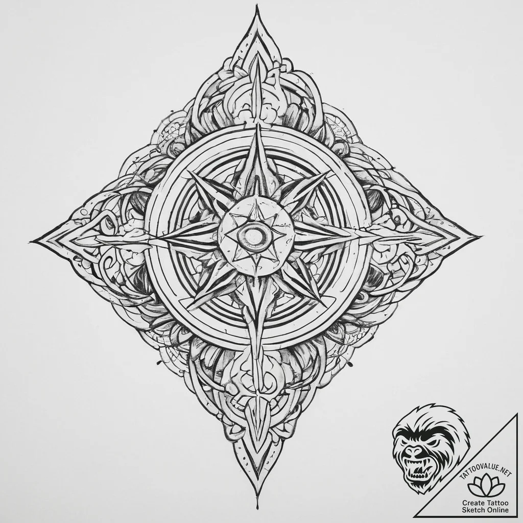 Tattoo sketch sacred representation - tattoo sketch (№1756163224_0, 25.08.2025 23:07) — tattoovalue.net