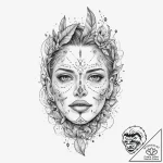Tattoo sketch blessed entity, tattoo line art… – tattoo sketch (№1756165496_0, 25.08.2025 23:44) — tattoovalue.net