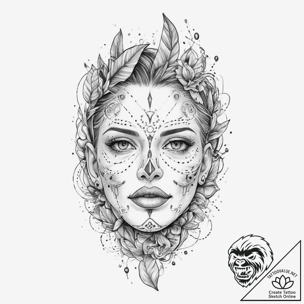 Tattoo sketch blessed entity, tattoo line art... - tattoo sketch (№1756165496_0, 25.08.2025 23:44) — tattoovalue.net