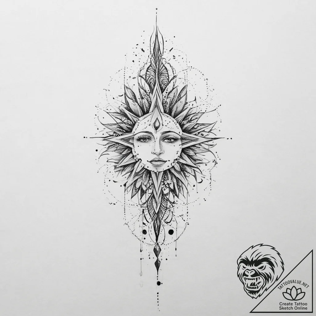 Tattoo sketch blessed self, tattoo line art,... - tattoo sketch (№1756171735_0, 26.08.2025 01:28) — tattoovalue.net