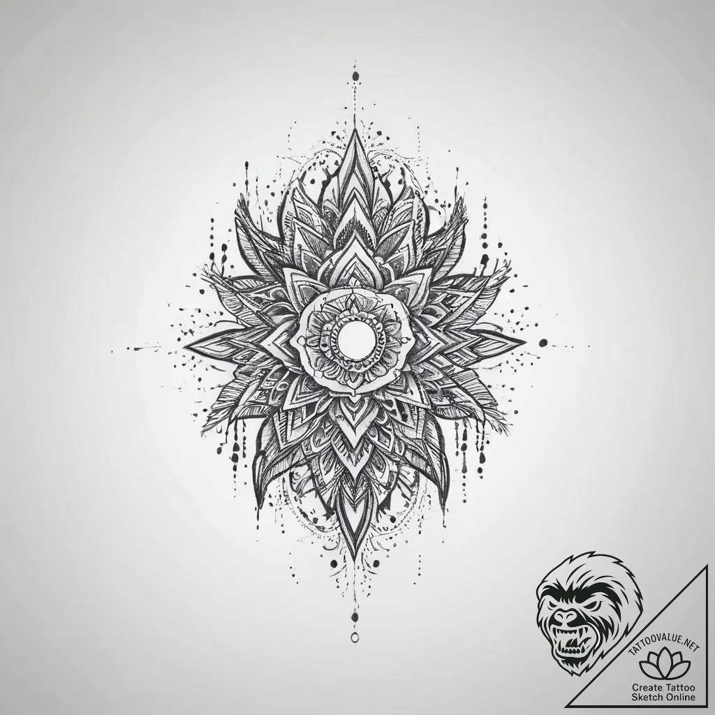 Tattoo sketch узор в виде брызг, artistic tat... - tattoo sketch (№1756172734_0, 26.08.2025 01:45) — tattoovalue.net