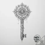 Tattoo sketch key with a quote, tattoo drawin… – tattoo sketch (№1756174149_0, 26.08.2025 02:09) — tattoovalue.net