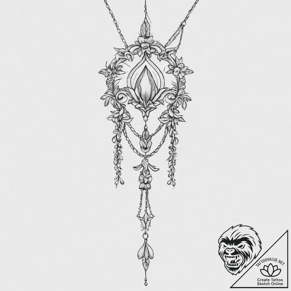 Tattoo sketch delicate chain tattoo, tattoo d... - tattoo sketch (№1756174349_0, 26.08.2025 02:12) — tattoovalue.net