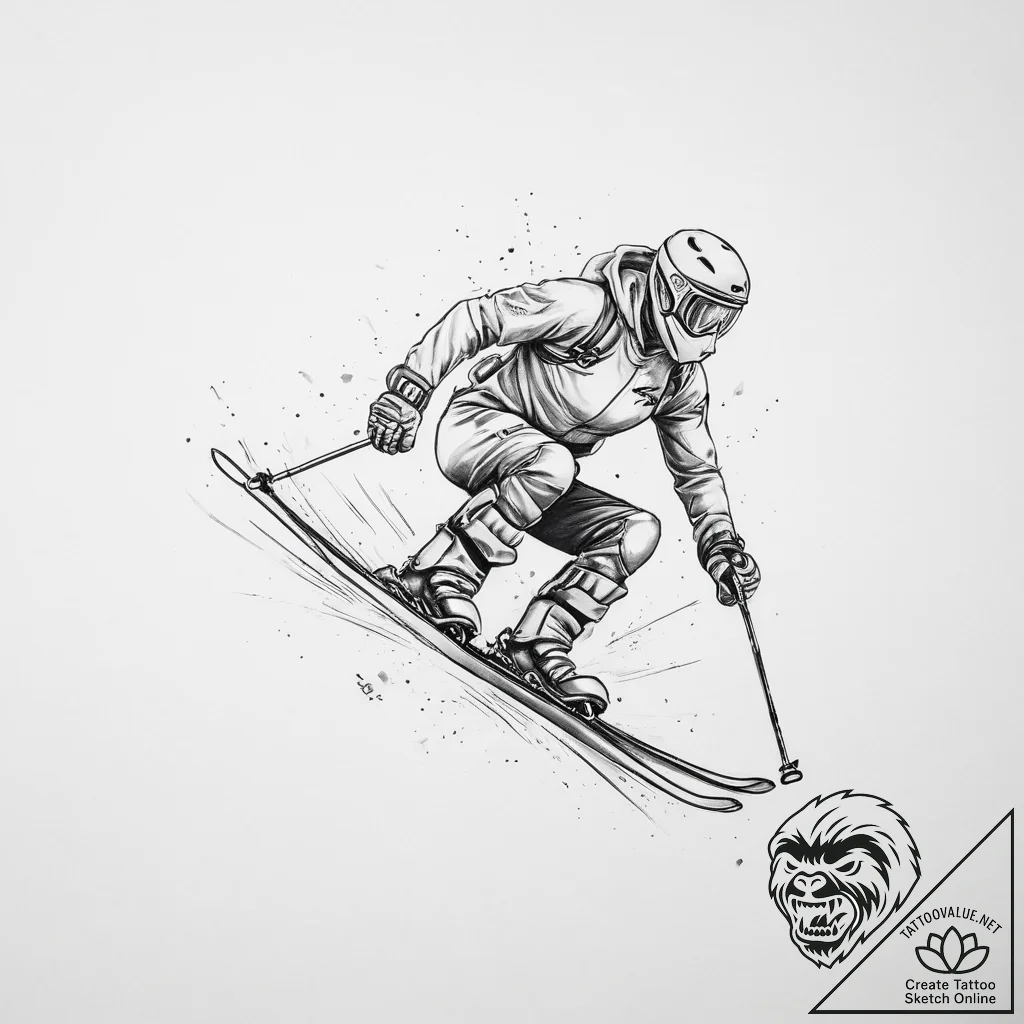 Winter sports - tattoo sketch (№1756175560_0, 26.08.2025 02:32) — tattoovalue.net