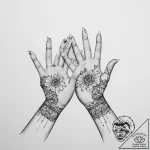 Tattoo sketch hands with a paper – tattoo sketch (№1756175763_0, 26.08.2025 02:36) — tattoovalue.net