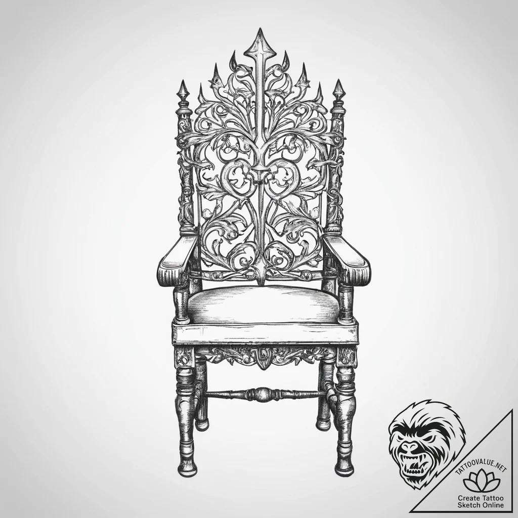 Tattoo sketch throne, tattoo drawing outline,... - tattoo sketch (№1756176580_0, 26.08.2025 02:49) — tattoovalue.net