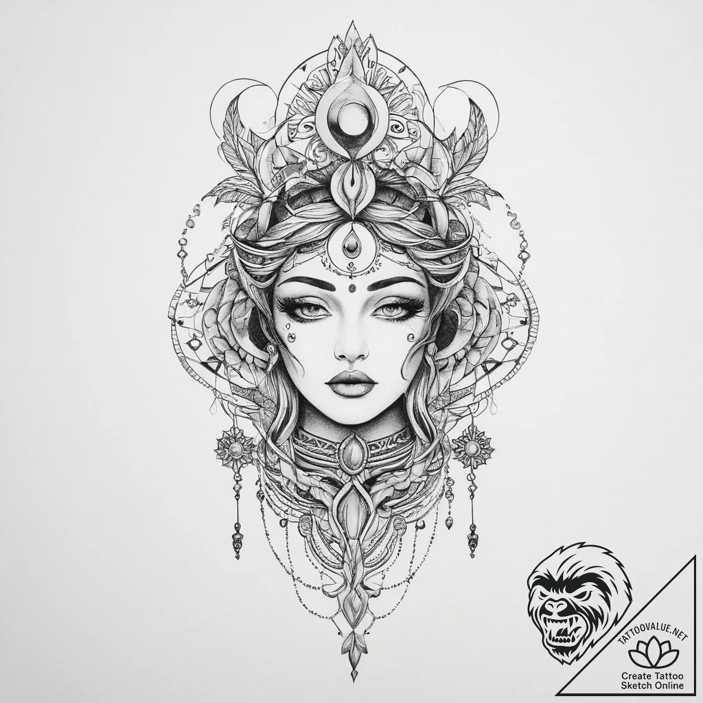 Tattoo sketch cosmic identity, tattoo drawing... - tattoo sketch (№1756176783_0, 26.08.2025 02:53) — tattoovalue.net