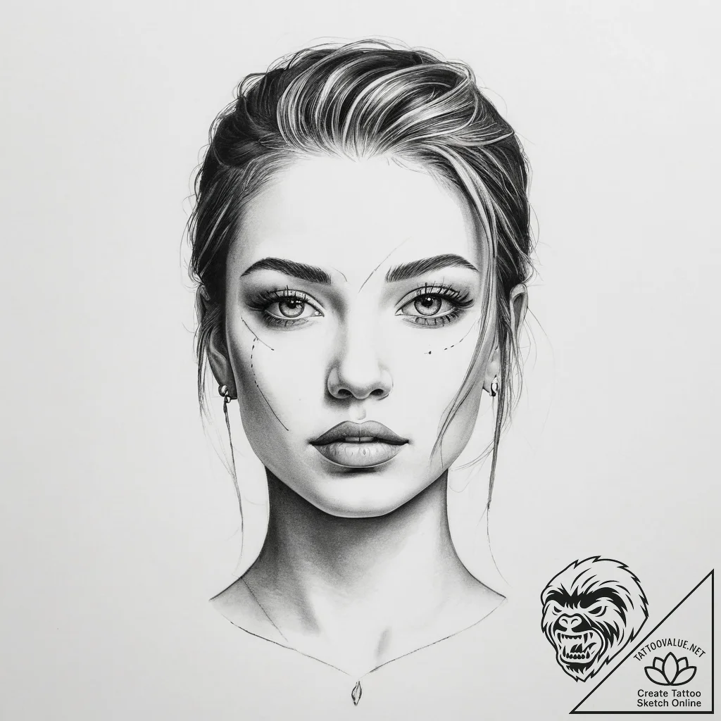 Tattoo sketch face - tattoo sketch (№1756179215_0, 26.08.2025 03:33) — tattoovalue.net