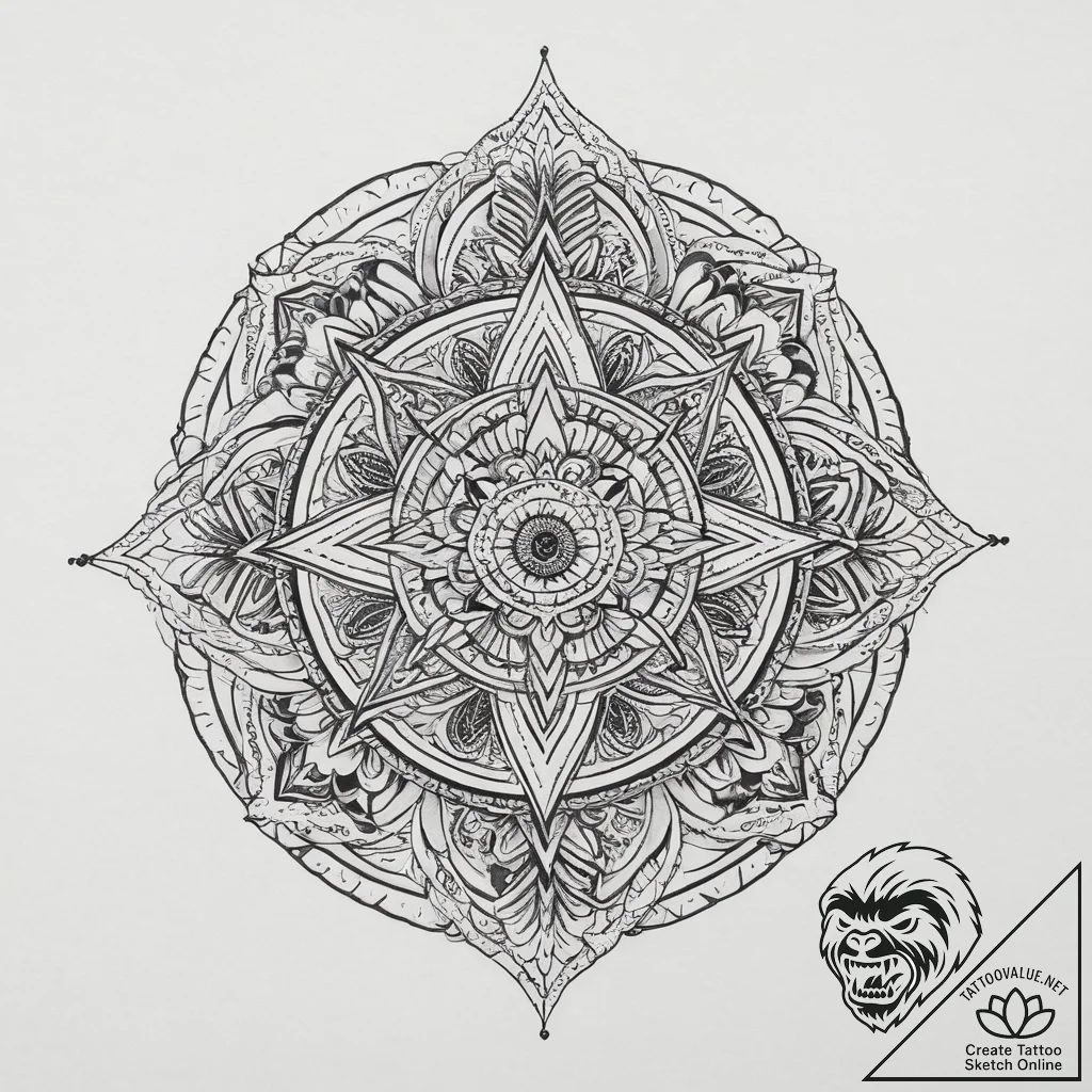 Tattoo sketch mystical image, artistic tattoo... - tattoo sketch (№1756180216_0, 26.08.2025 03:50) — tattoovalue.net