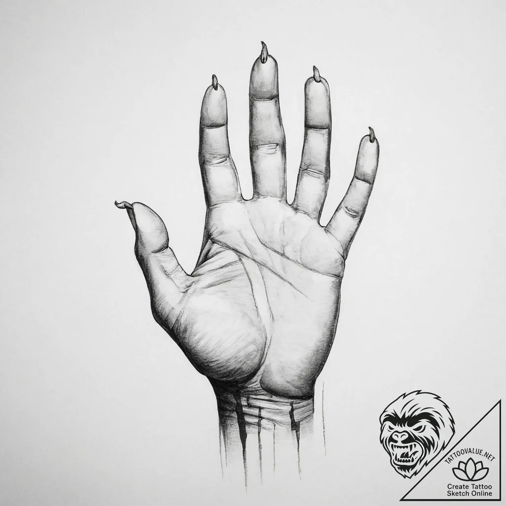 Tattoo sketch hands with a villain - tattoo sketch (№1756180414_0, 26.08.2025 03:53) — tattoovalue.net