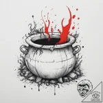 Tattoo sketch witch’s cauldron, concept art f… – tattoo sketch (№1756181422_0, 26.08.2025 04:10) — tattoovalue.net